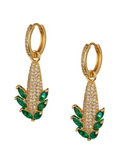 Eye Candy La Women's Luxe 18k Goldplated & Cubic Zirconia Corn Drop Earrings In Brass