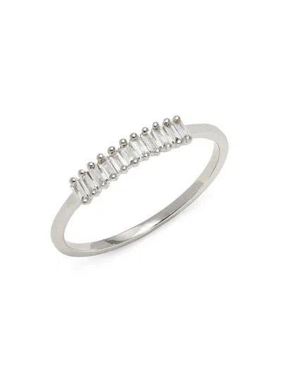 Saks Fifth Avenue Women's 14k White Gold & 0.16 Tcw Baguette Diamond Ring