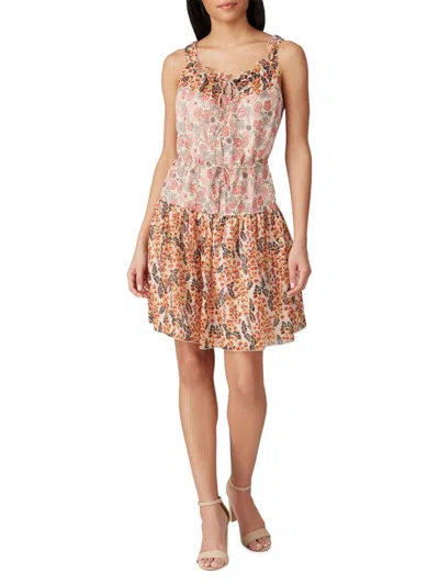 Anna Sui Foxglove Mixed Print Dress In Pink