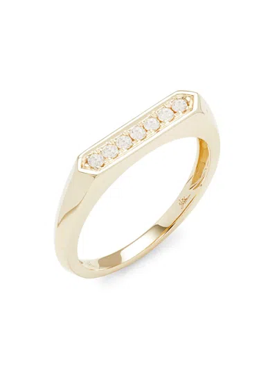 Saks Fifth Avenue Women's 14k Yellow Gold & 0.13 Tcw Diamond Ring