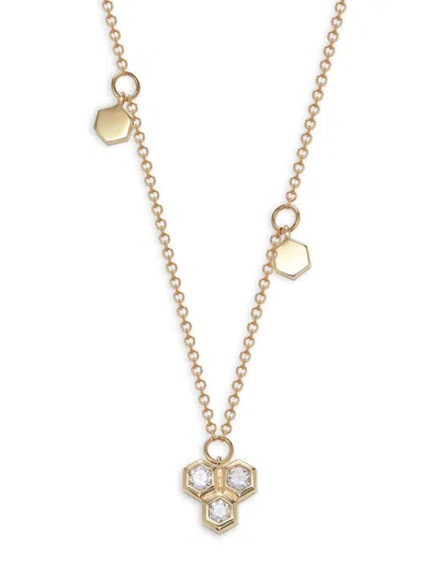 Saks Fifth Avenue Women's 14k Yellow Gold & 0.2 Tcw Diamond Hexagon Necklace