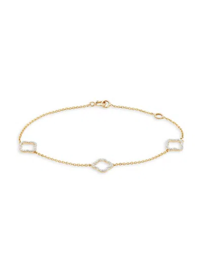 Saks Fifth Avenue Women's 14k Yellow Gold & 0.22 Tcw Diamond Bracelet