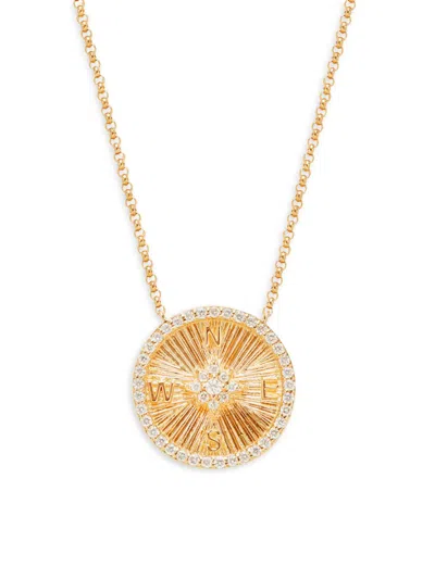 Saks Fifth Avenue Women's 14k Yellow Gold & 0.233 Tcw Diamond Pendant Necklace