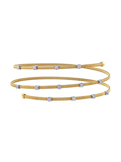 Saks Fifth Avenue Women's 14k Yellow Gold & 0.5 Tcw Diamond Twist Bangle Bracelet
