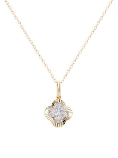 Saks Fifth Avenue Women's 14k Yellow Gold & 0.1 Tcw Diamond Pendant Necklace