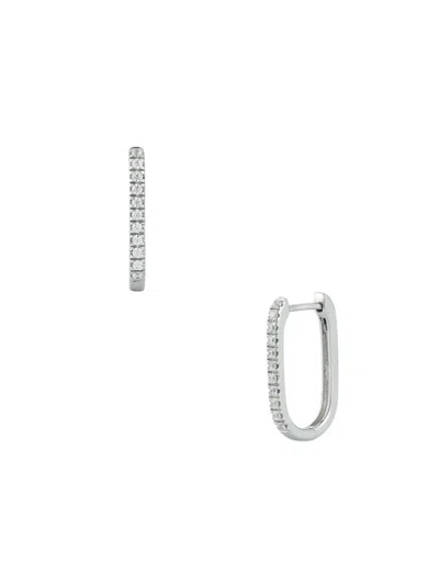 Nephora Women's 14k White Gold & 0.07 Tcw Diamond Huggie Earrings