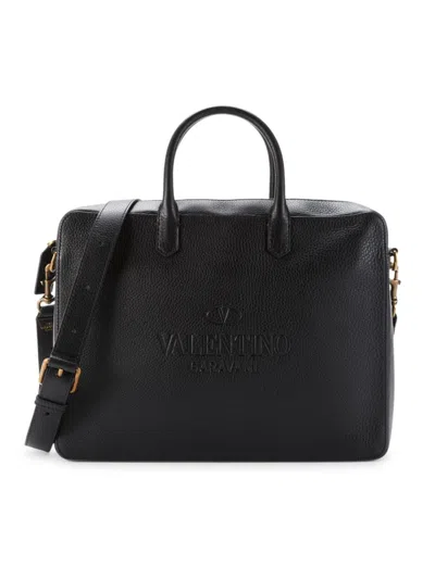 Valentino Garavani Identity Leather Briefcase In Black