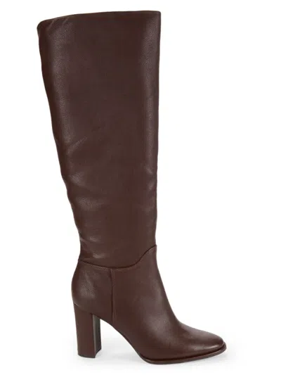 Kenneth Cole Women's Lowell Leather Knee High Boots In Chocolate