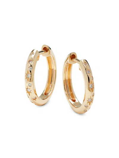 Saks Fifth Avenue Women's 14k Yellow Gold & 0.078 Diamond Huggie Earrings