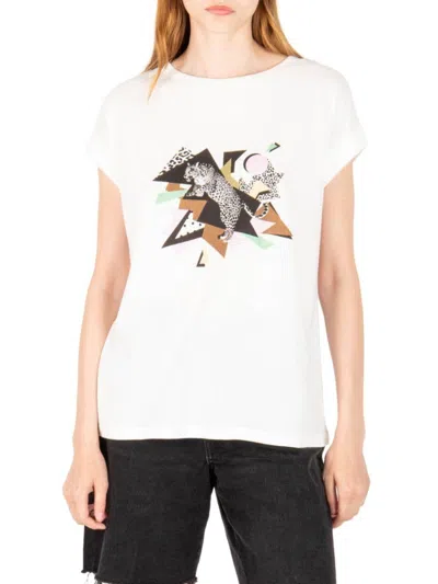 Secret Mission Women's Enchanted Forest Leopard Graphic T Shirt In Off White