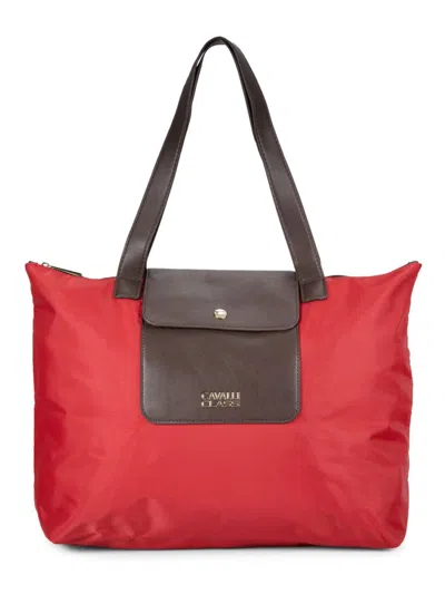 Cavalli Class Women's Large Logo Tote In Red