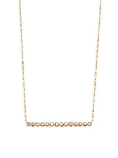 Saks Fifth Avenue Women's 14k Yellow Gold & 0.31 Tcw Diamond Bar Pendant Necklace