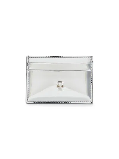 Alexander Mcqueen Skull-appliqué Rectangle-shape Cardholder In Silver