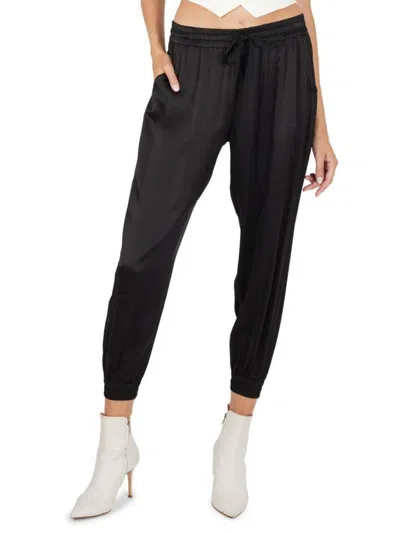 Secret Mission Kim Silk Jogger Pants In Black