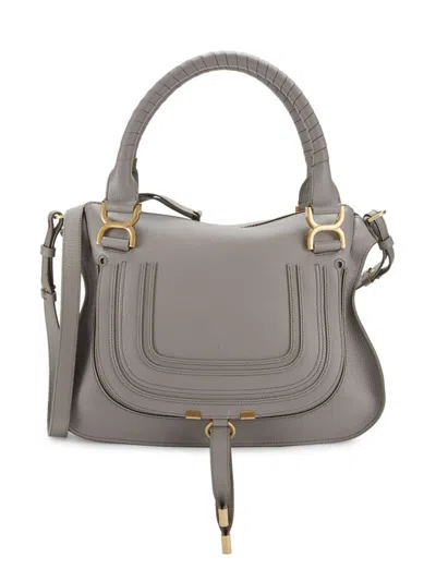 Chloé Women's Marcie Leather Crossbody Bag In Cashmere Grey