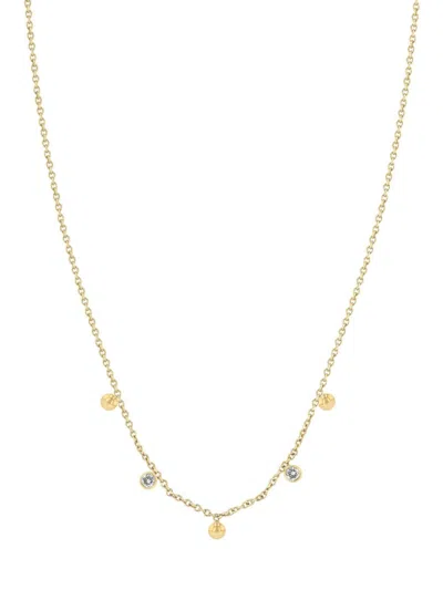 Zoë Chicco Women's Gold Beads 14k Yellow Gold & 0.03 Tcw Bezel Diamond Necklace