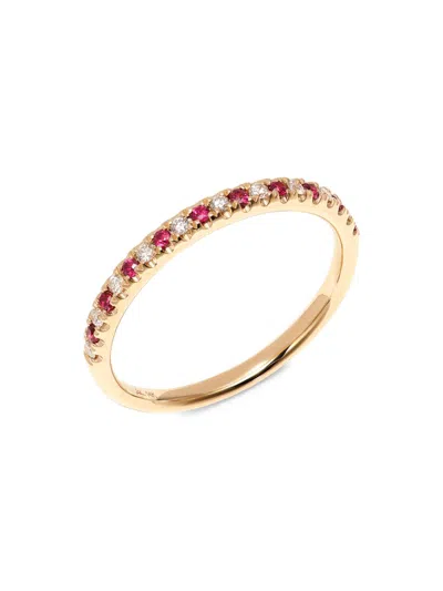 Saks Fifth Avenue Women's Eternal 14k Yellow Gold, Ruby & Diamond Ring