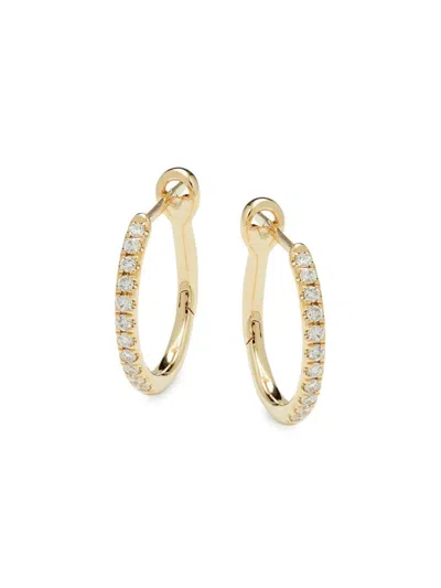 Saks Fifth Avenue Women's 14k Yellow Gold & 0.26 Tcw Diamond Hoop Earrings