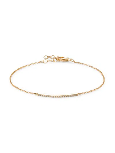Saks Fifth Avenue Women's 14k Yellow Gold & 0.127 Tcw Diamond Chain Bracelet