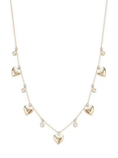 Saks Fifth Avenue Women's 14k Yellow Gold & 0.12 Tcw Diamond Heart Necklace