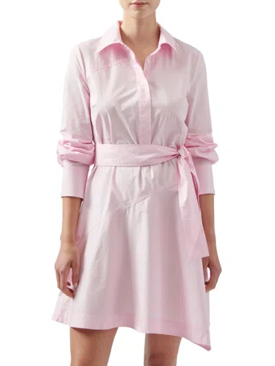 Derek Lam 10 Crosby Flora Asymmetric Shirt Dress In Pink