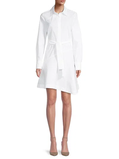 Derek Lam 10 Crosby Flora Asymmetric Shirt Dress In White