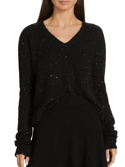 Atm Anthony Thomas Melillo Sequin-embellished Knitted Sweater In Black