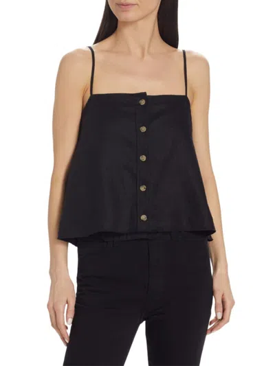 Atm Anthony Thomas Melillo A-line Linen Tank Top In Black