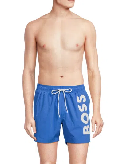 Hugo Boss Octopus Logo Swim Shorts In Blue