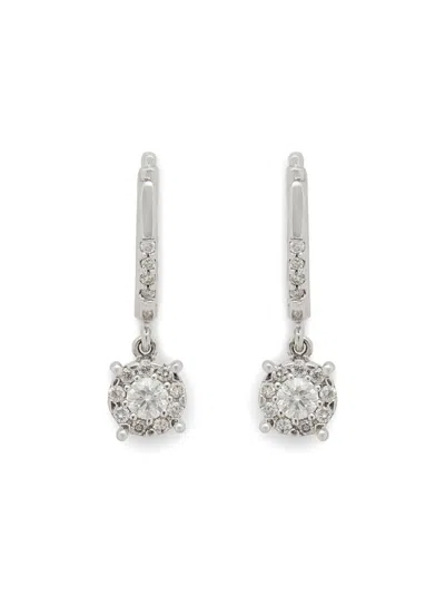 Effy Women's 14k White Gold And Diamond Drop Earrings