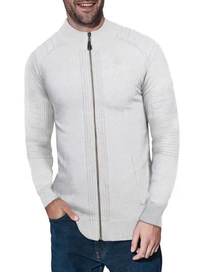 X-ray Men's Full-zip Sweater Jacket In Grey
