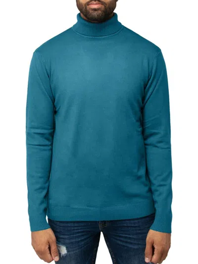 X-ray Men's Turtleneck Pull Over Sweater In Teal