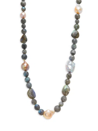 Effy Women's Sterling Silver & 10-15mm, Freshwater Pearl & Labrodite Necklace