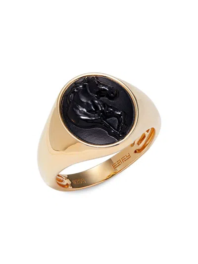 Effy Men's 14k Goldplated Sterling Silver & Onyx Signet Ring