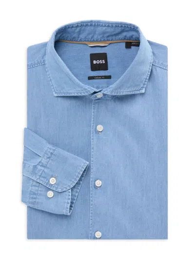 Hugo Boss Bright Blue Casual Fit Shirt With Button Down Collar 50513728 437