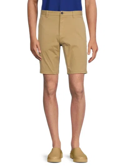 Hugo Slim-fit Chino Shorts In Stretch-cotton Gabardine In Beige