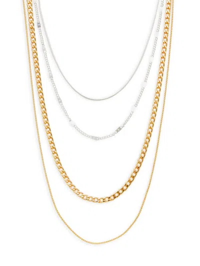 Ava & Aiden Women's 4-pieces Two Tone Plated Chain Necklace Set In Gold