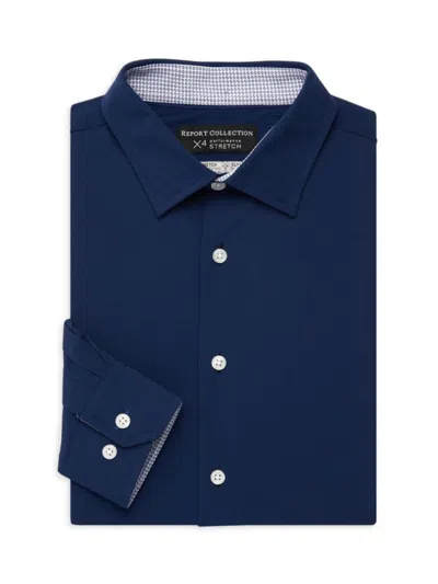 Report Collection Men's 4 Way Performance Slim Fit Shirt In Navy