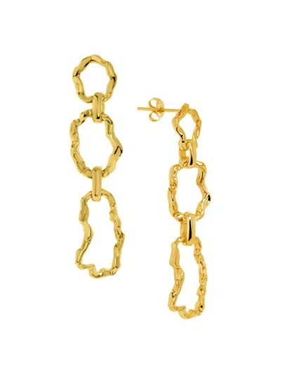 Sterling Forever Ira Drop Earrings In Gold