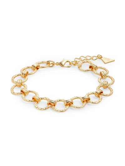 Sterling Forever Women's 14k Goldplated Molten Chain Bracelet In Brass
