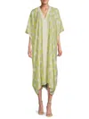 St John Women's Geometric Shift Maxi Dress In Lime