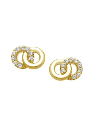 Verifine Women's Myra 18k Goldplated Sterling Silver & 0.15 Tcw Diamond Circle Stud Earrings