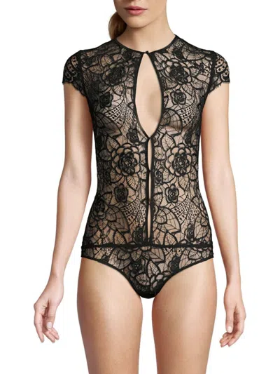 Kiki De Montparnasse Translucent-design Lace Body In Black