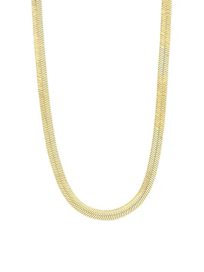 Sterling Forever Women's 14k Goldplated Herringbone Chain Necklace/18" In Neutral