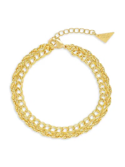 Sterling Forever Hallie Layered Chain Bracelet In Brass