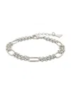 Sterling Forever Women's Zenni Alternating Link Chain Bracelet In Silvertone