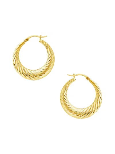 Sterling Forever Women's 14k Goldplated Twist Hoop Earrings In Neutral