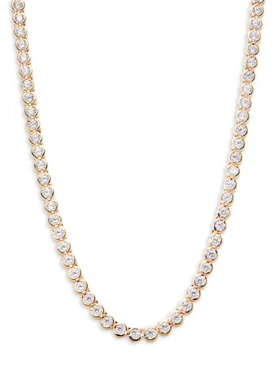 Sterling Forever Women's 14k Yellow Goldplated & Cubic Zirconia Tennis Necklace