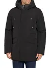 Sam Edelman Men's Three-quarter Hooded Parka Coat In Black