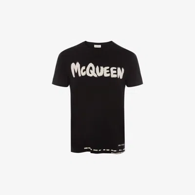 Alexander Mcqueen Mcqueen Graffiti T-shirt In Black